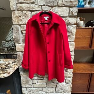 Women's Red Wool Coat